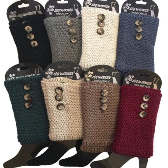 KNIT LEG WARMERS/BOOT CUFFS-CREAM - Picture 3 of 5